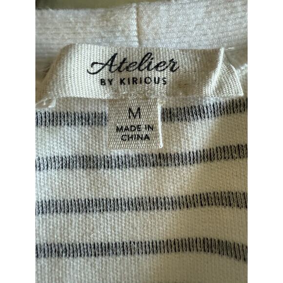 Atelier by Kirious White Striped Sleeveless Crop Top Preppy Medium M - Picture 6 of 7